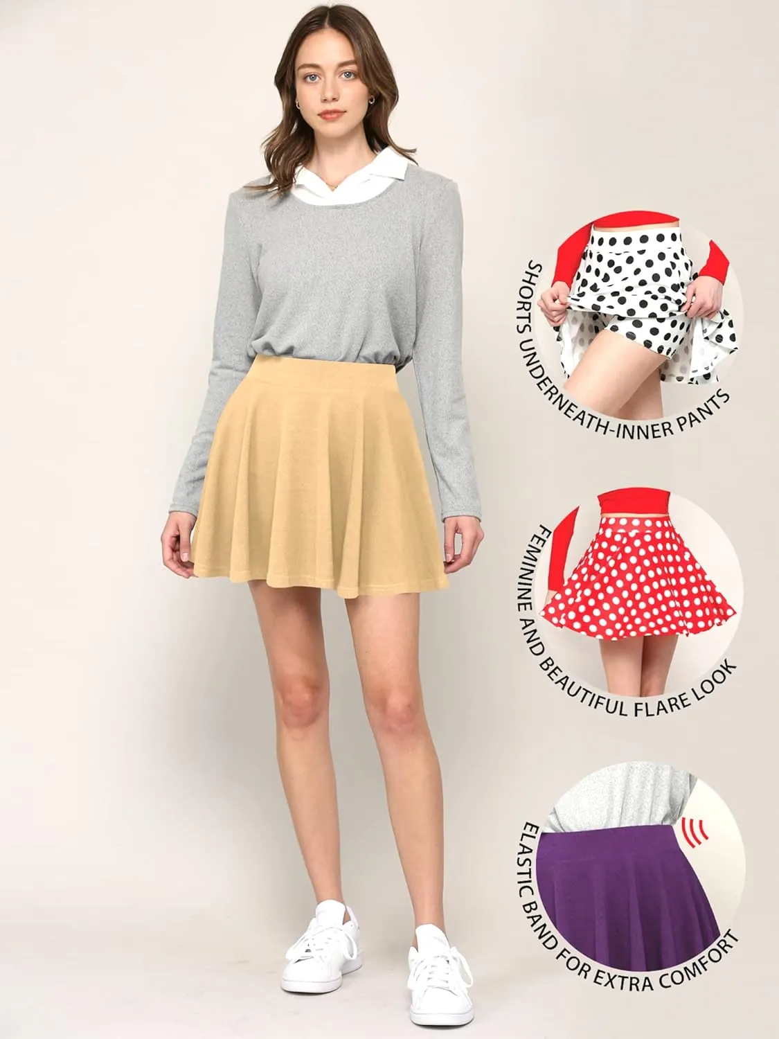 Pleated Skirts for Women and Girls  Stylish Skirt with Shorts Underneath