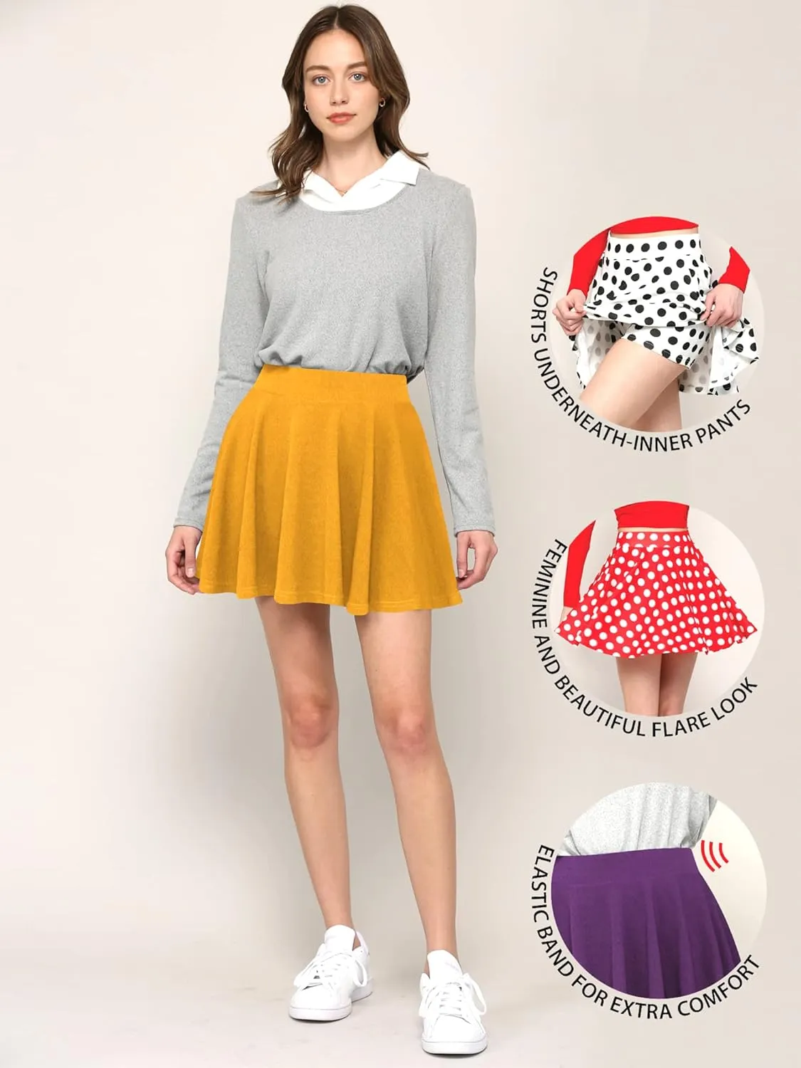 Pleated Skirts for Women and Girls  Stylish Skirt with Shorts Underneath