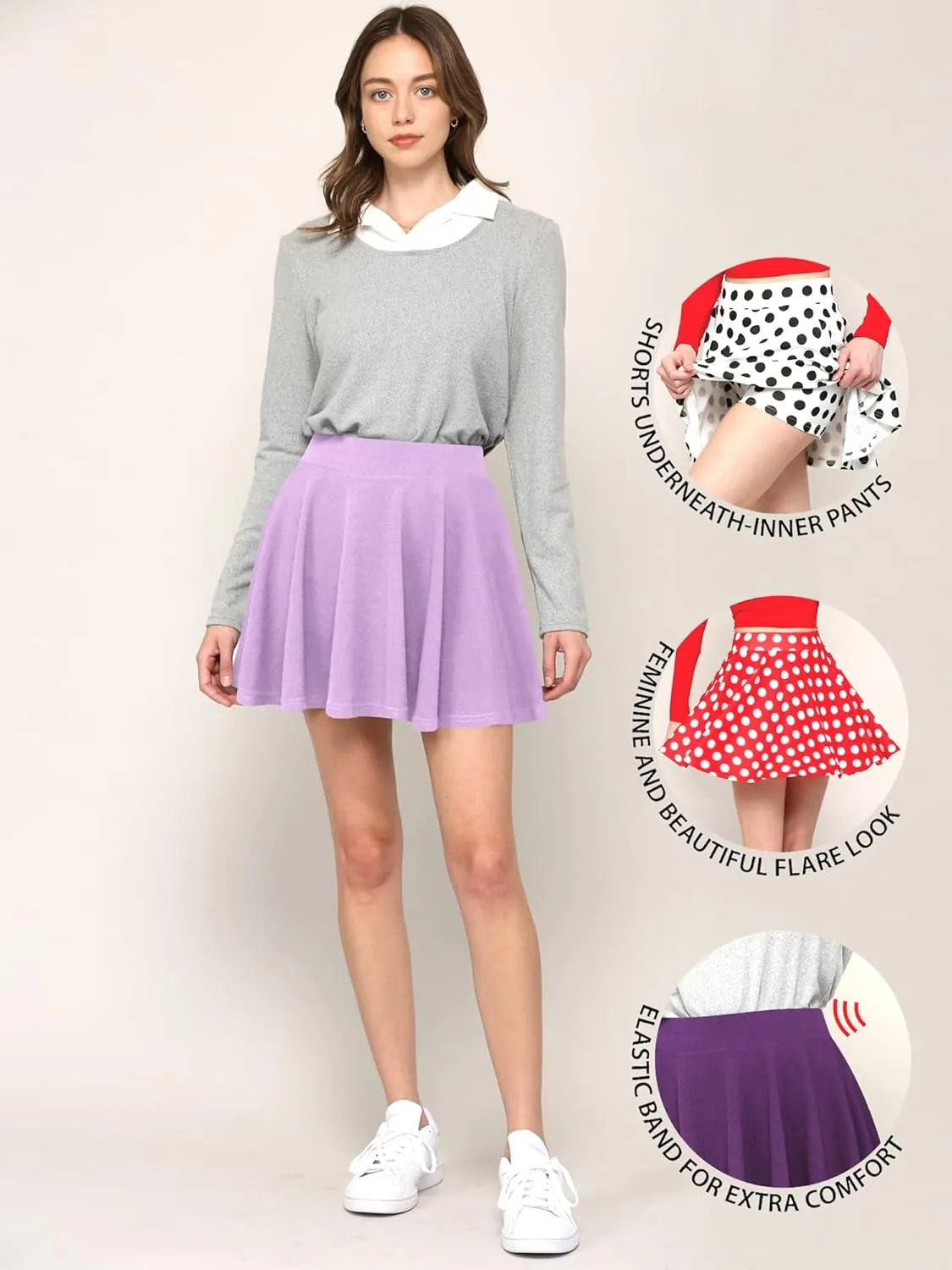 Pleated Skirts for Women and Girls  Stylish Skirt with Shorts Underneath