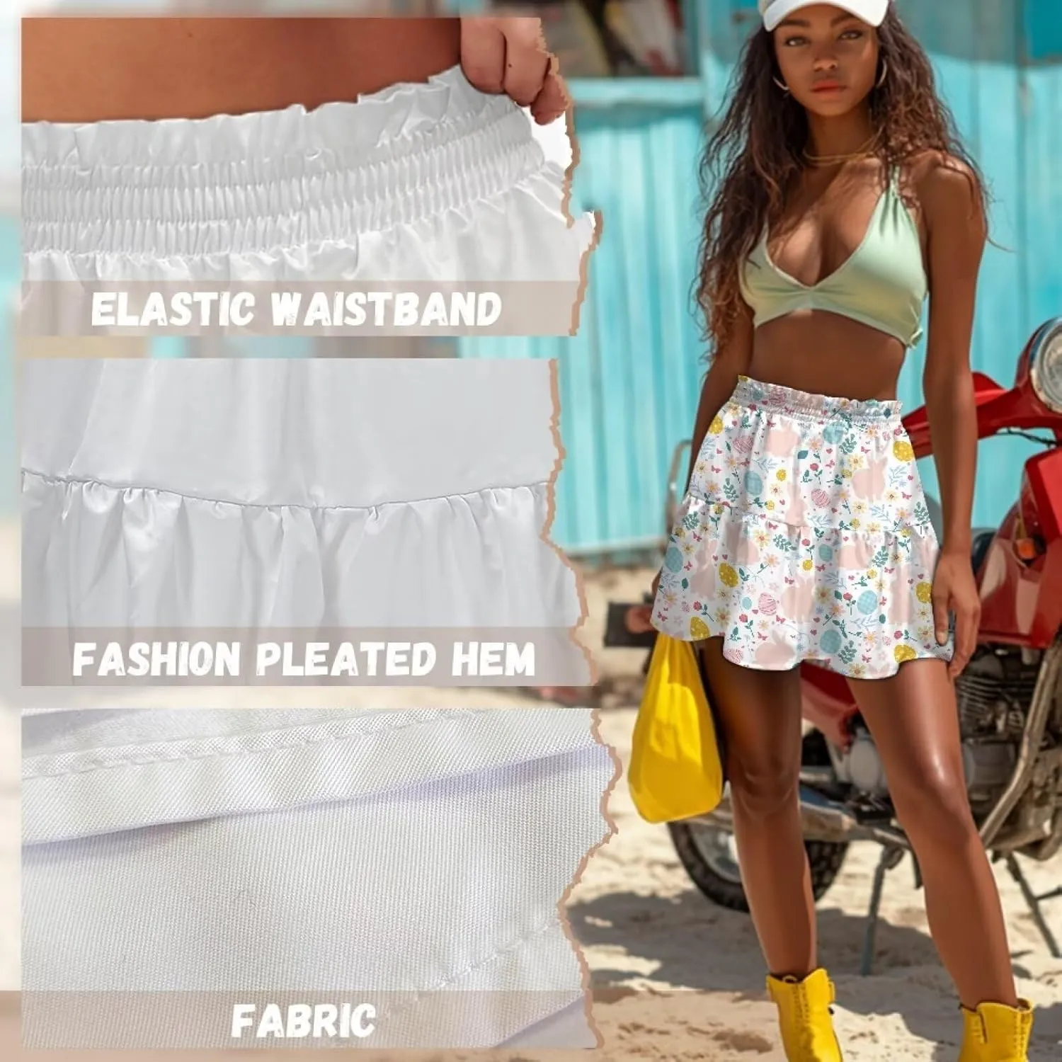 Pleated Skirts for Women Layered Pleated Skater Skirt for Women