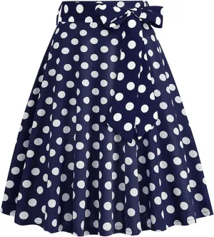 Pleated Skirts for Women Trendy Dot Color Print Loose A-Line Stretch Flared Mini Skirts for Women Summer Streetwear