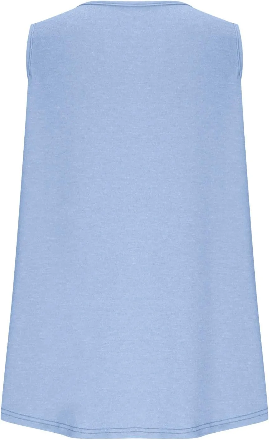 Plus Size Loose Tank Tops for Women Sleeveless Summer Shirts Ladies Solid Color Casual Tunics Top Oversized Tees