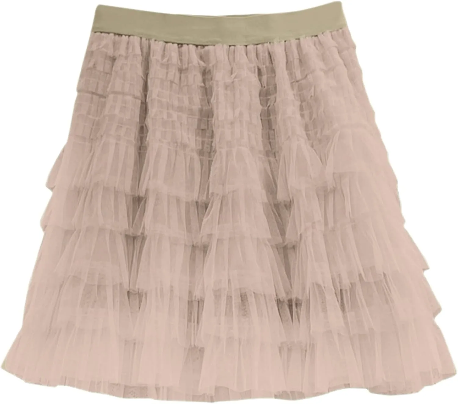 Plus Size Mini Skirt for Women Summer Lightweight Solid Mesh Ruffles A-Line Beach Mini Skirts for Vacation Streetwear