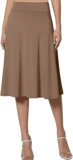 Plus Size Skirt for Women High Waist Business Workout Knee Length Satin A-Line Loose Casual Dress Skirts for Women