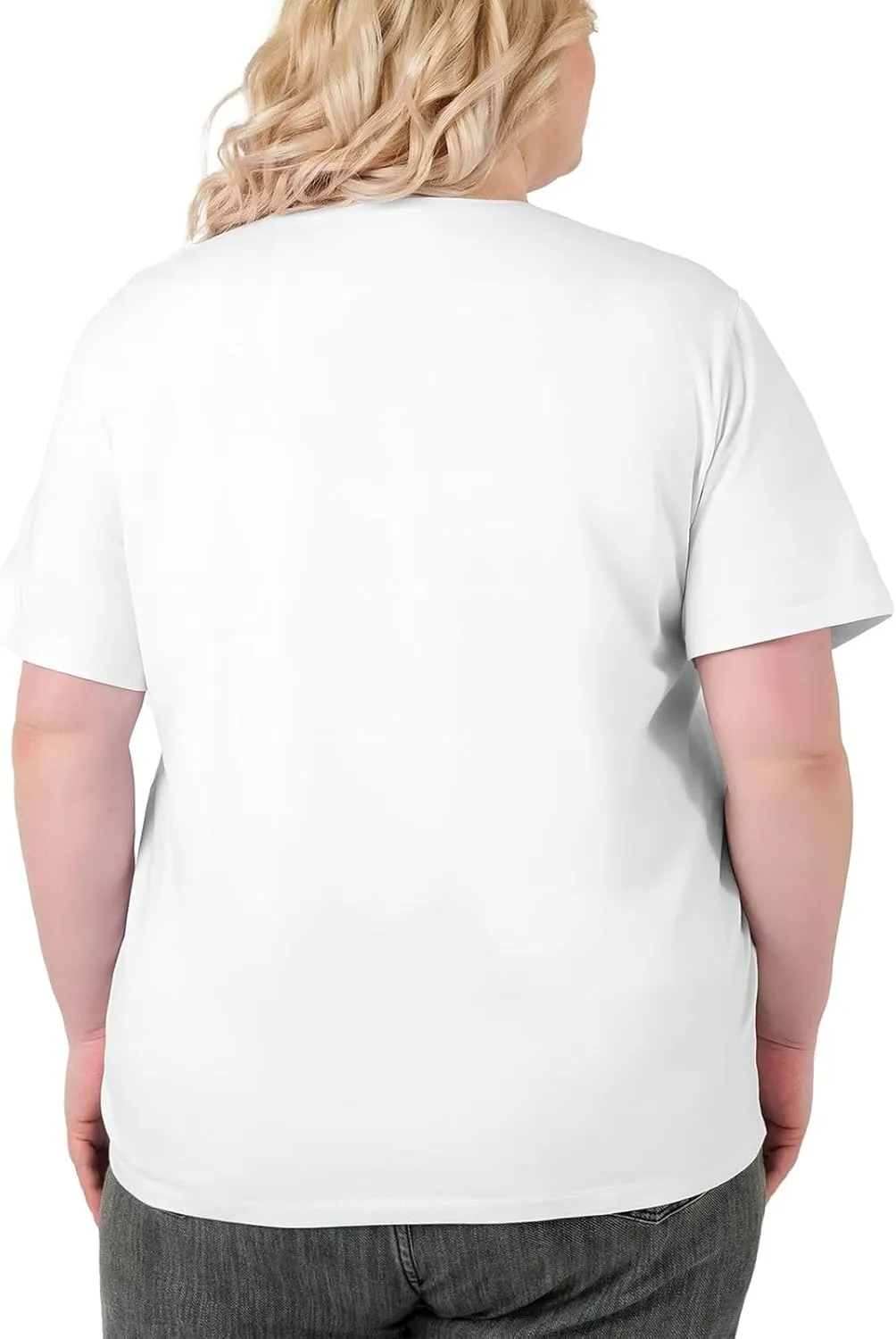 Plus Size Women's Short-Sleeved T-Shirt Crewneck Oversized Tees White Black L-6XL Rainbow Cloud Raindrop Print