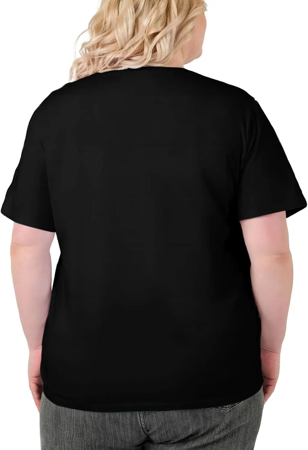 Plus Size Women's Short-Sleeved T-Shirt Crewneck Oversized Tees White Black L-6XL Rainbow Cloud Raindrop Print
