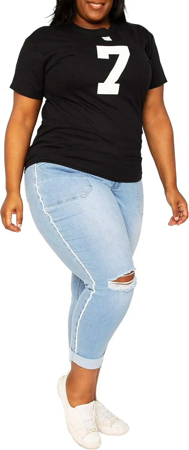 Poetic Justice Women's Plus Size Curvy Fit Boyfriend Jeans