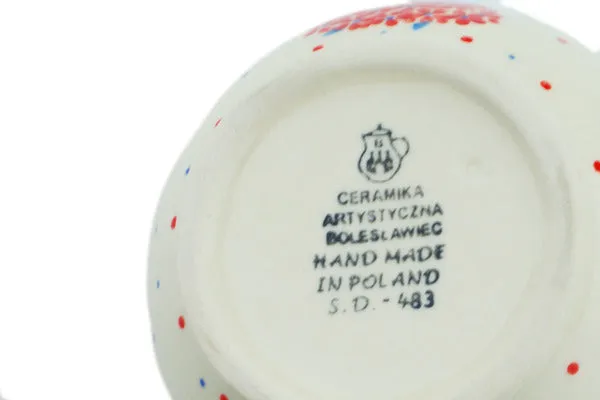 Polish Pottery 16 oz Bowl with Loop-Handle Princess In A Red Dress