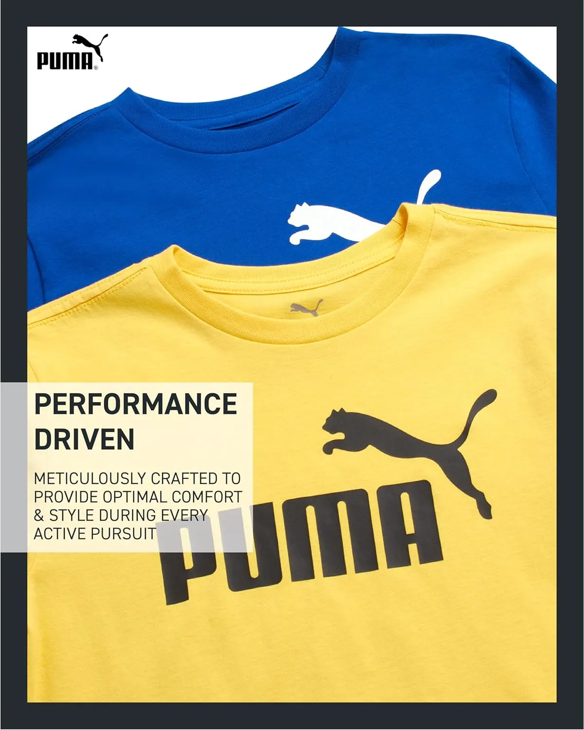 PUMA Boys' T-Shirt - 2 Pack Core Logo T-Shirt for Boys - Basic Athletic Crewneck Short Sleeve Tee (S-XL)