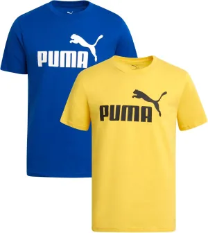 PUMA Boys' T-Shirt - 2 Pack Core Logo T-Shirt for Boys - Basic Athletic Crewneck Short Sleeve Tee (S-XL)