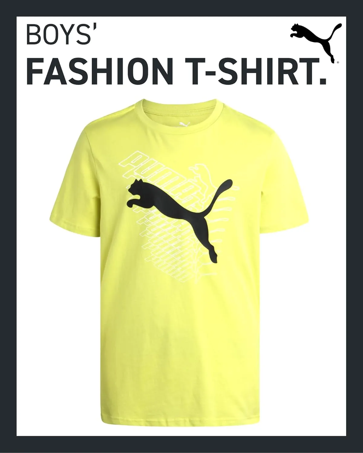 PUMA Boys' T-Shirt - Cat Logo T-Shirt for Boys - Athletic Crewneck Short Sleeve Tee (S-XL)
