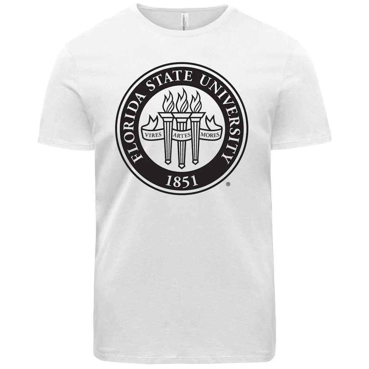 Ragz Adult/Unisex Florida State University Seal Short Sleeve T-shirt - White
