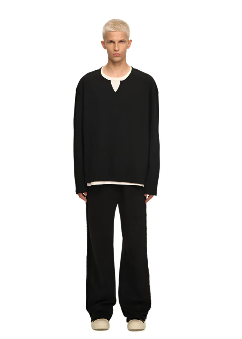 Raw Trim Stitching Sweatpants