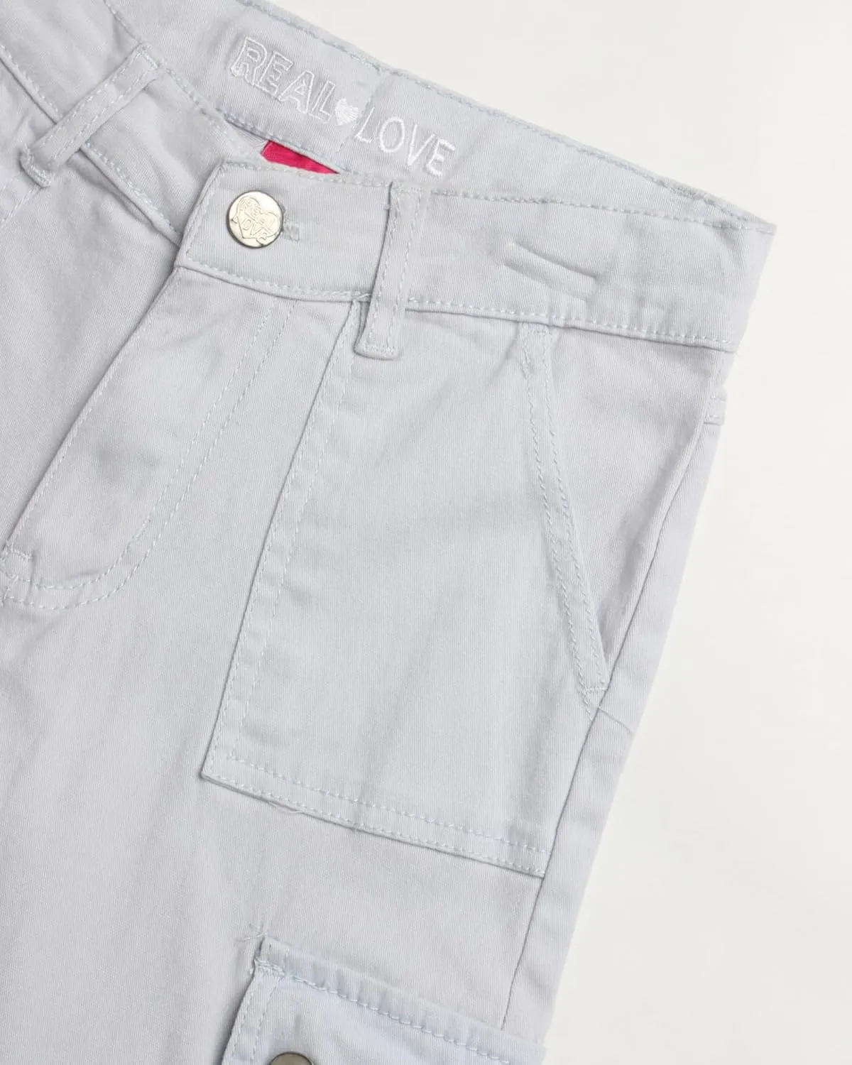 Real Love Girls' Pants - Casual Twill Cargo Jogger Pants - Lightweight Cargo Pants with Pockets (7-16)
