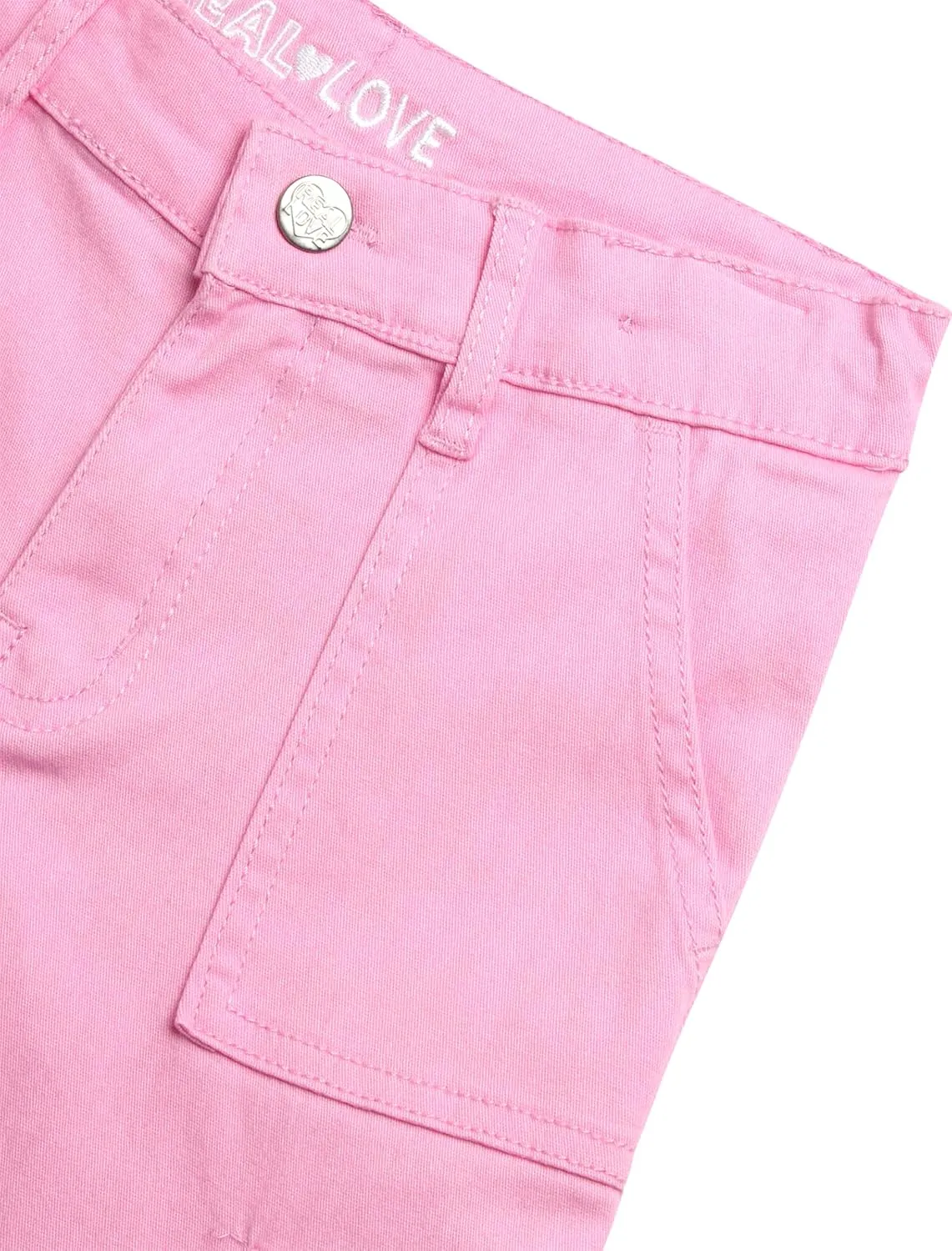 Real Love Girls' Pants - Casual Twill Cargo Jogger Pants - Lightweight Cargo Pants with Pockets (7-16)