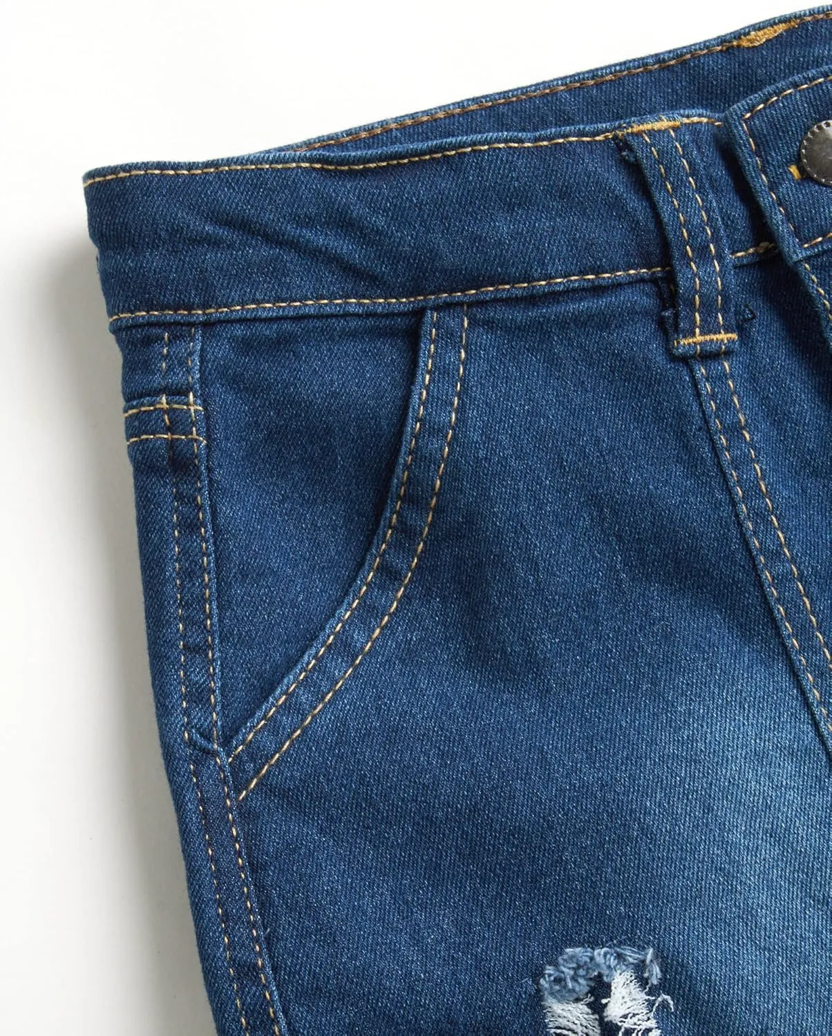 Real Love Girls' Skirt - Casual Washed Denim Jean Skirt (7-16)