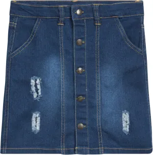 Real Love Girls' Skirt - Casual Washed Denim Jean Skirt (7-16)