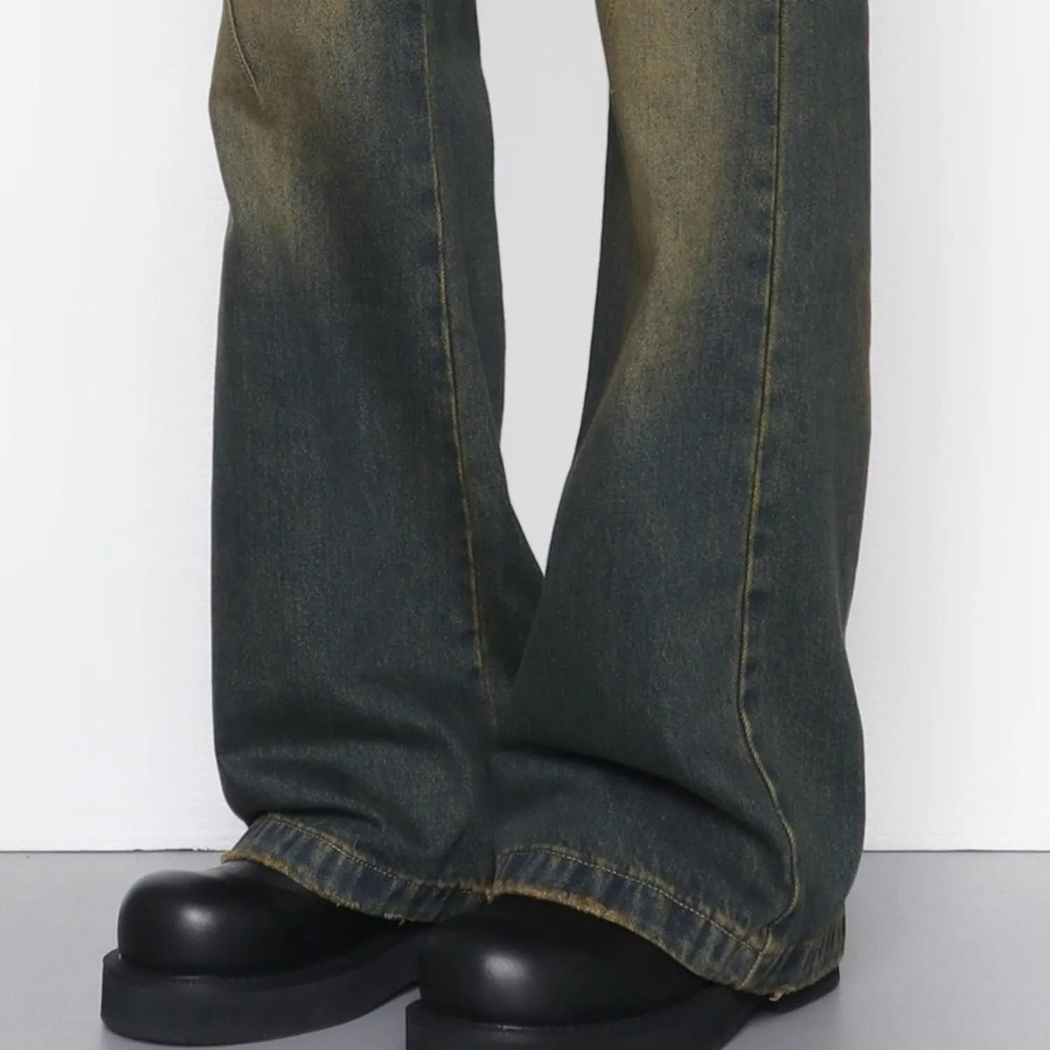 Retro Flared Jeans for Men Casual Relaxed Fit Denim Pants Hip Hop Regular Straight Jean Pant