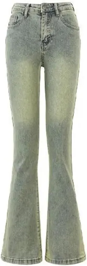 Retro Micro Flared Jeans Women's Horseshoe Pants Small high Waist Slim Stretch Straight Flared Pants