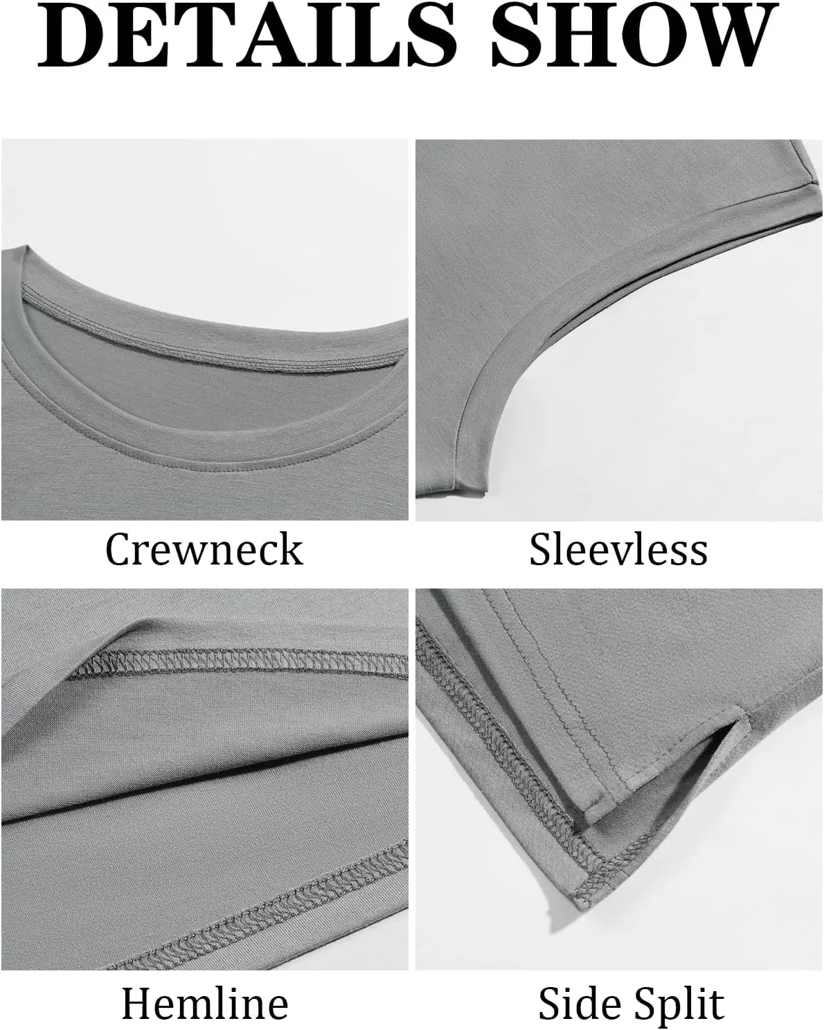 Runcati Men's Sleeveless Tank Tops Crewneck Casual Workout Gym Cut Off Muscle Fit T Shirt