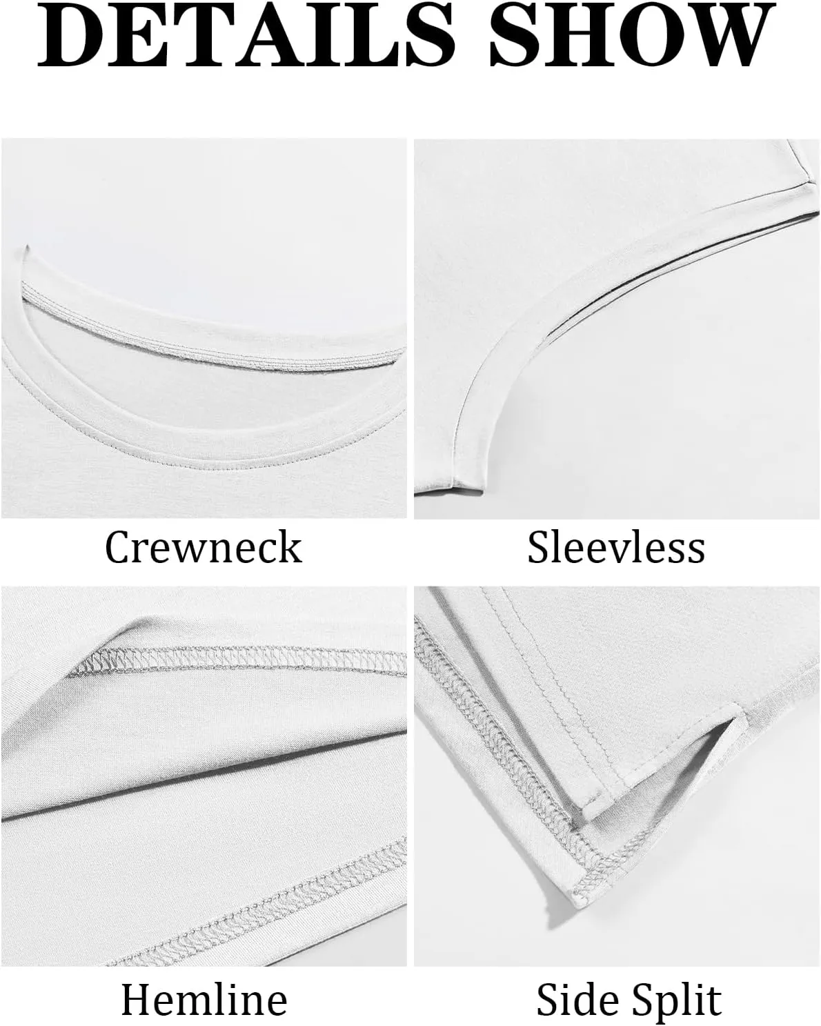 Runcati Men's Sleeveless Tank Tops Crewneck Casual Workout Gym Cut Off Muscle Fit T Shirt