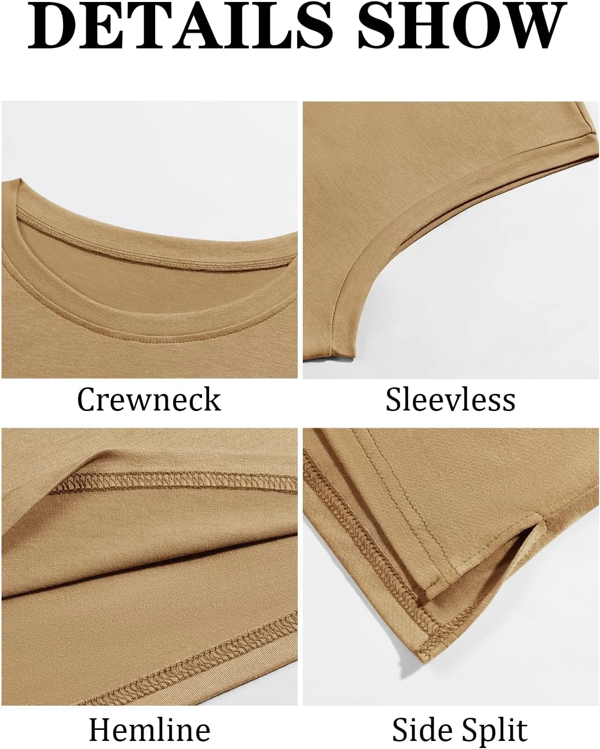 Runcati Men's Sleeveless Tank Tops Crewneck Casual Workout Gym Cut Off Muscle Fit T Shirt