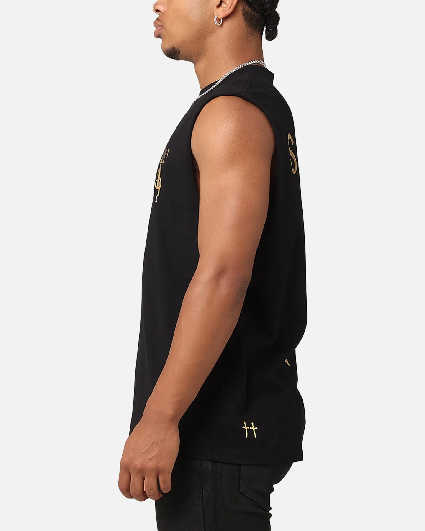 Saint Morta Daggers Oversized Muscle T-Shirt Black/Gold