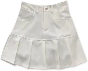 SANGTREE Women's Pleated Skirt Solid Color Casual High Waist Mini Short A-line Skirts
