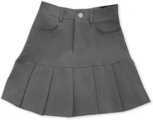 SANGTREE Women's Pleated Skirt Solid Color Casual High Waist Mini Short A-line Skirts