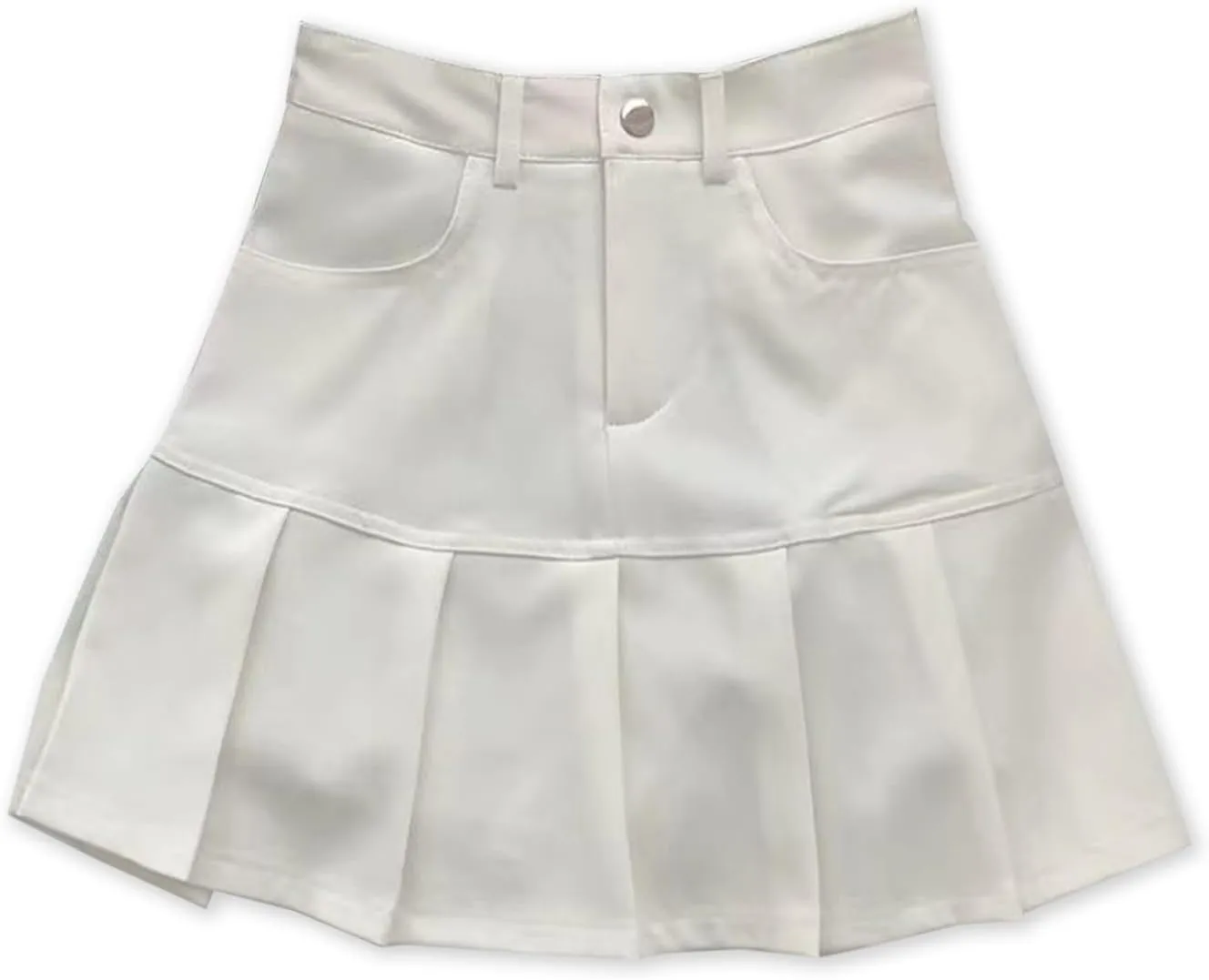 SANGTREE Women's Pleated Skirt Solid Color Casual High Waist Mini Short A-line Skirts