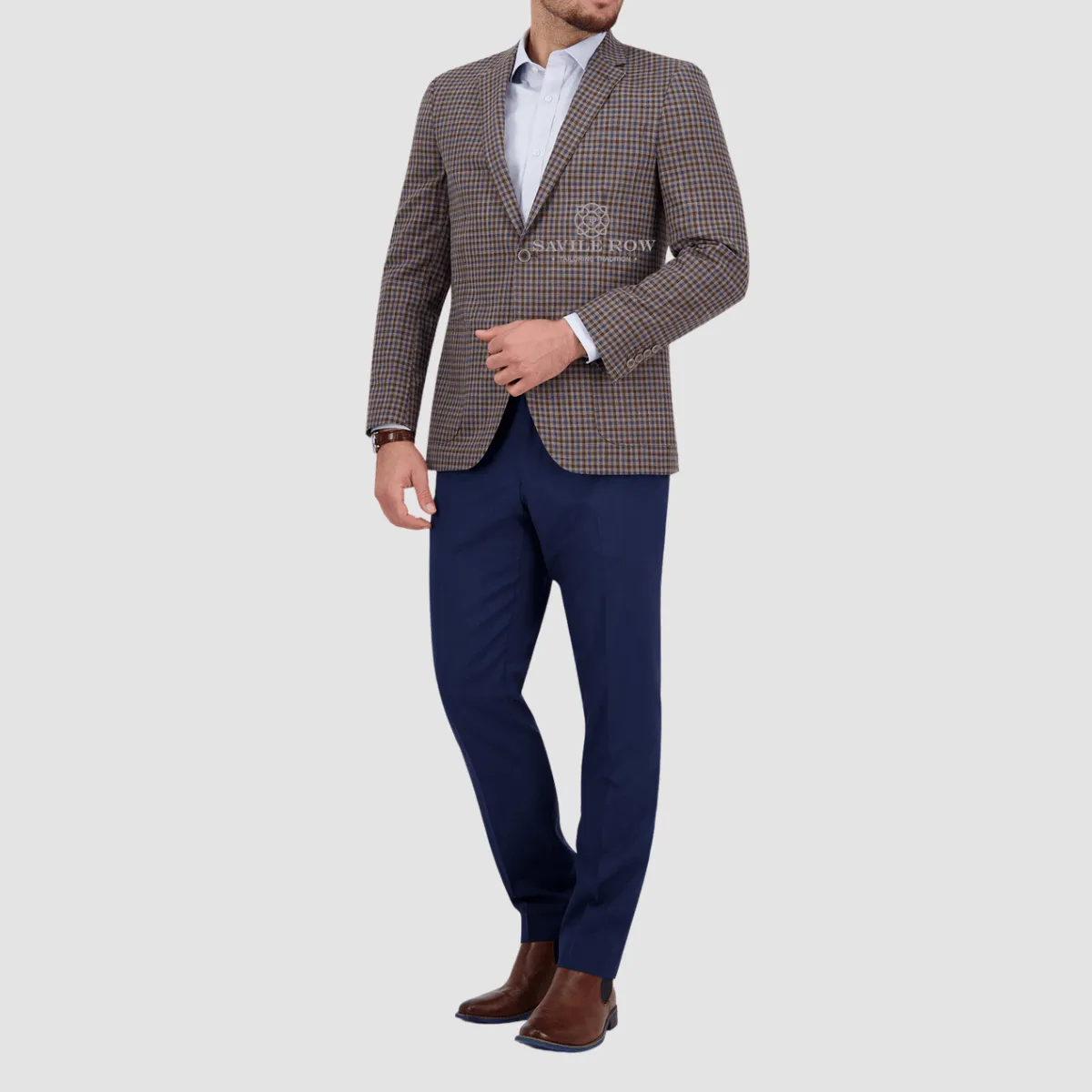 Savile Row Slim Fit Asher Sports Jacket in Beige