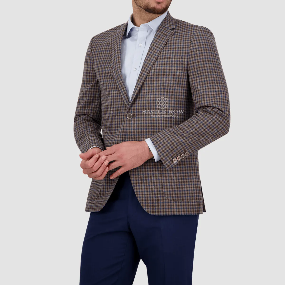 Savile Row Slim Fit Asher Sports Jacket in Beige