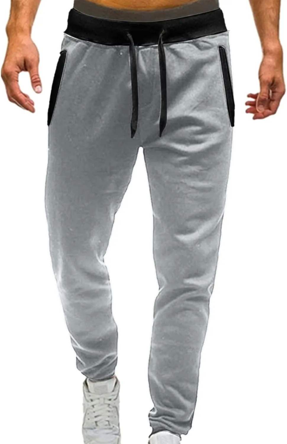 sdbrld Sweatpants For Men Mens Cotton Sport Joggers Trendy Solid Drawstring Cargo Pants Hiking Running Sweatpants Trousers