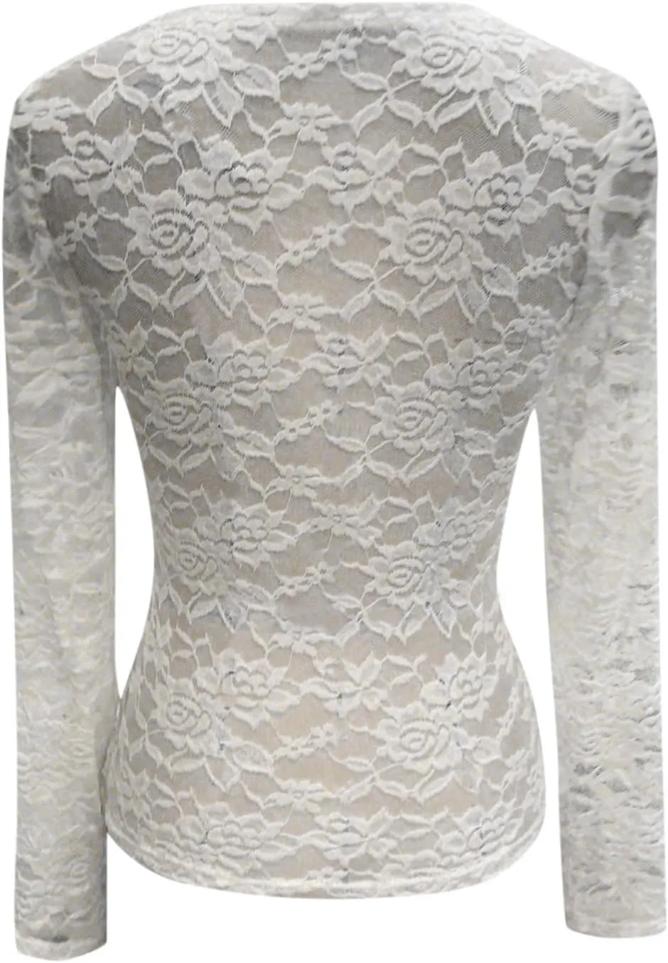 See Through Mesh Tops for Women Sheer Long Sleeve Sexy Deep V Neck Blouses Undershirts Slim Fit Floral Lace Tee Shirt