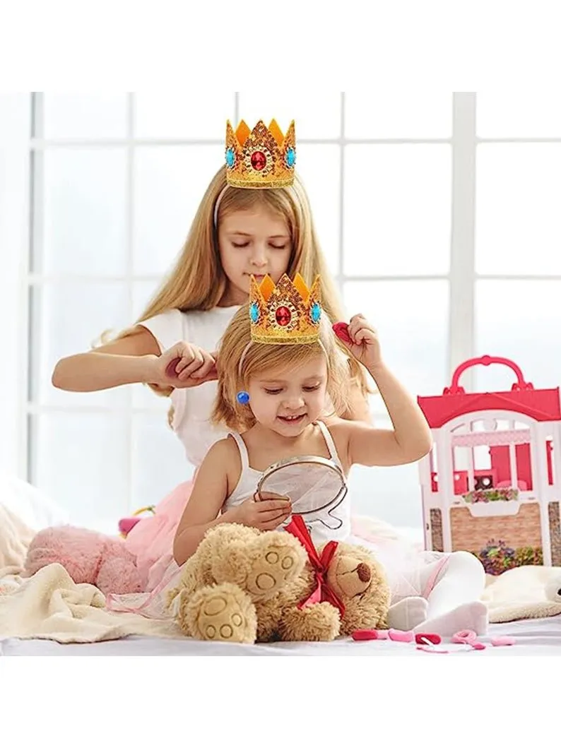 Set of 4 Princess Peach Crown Accessories Kit for Kids Girls