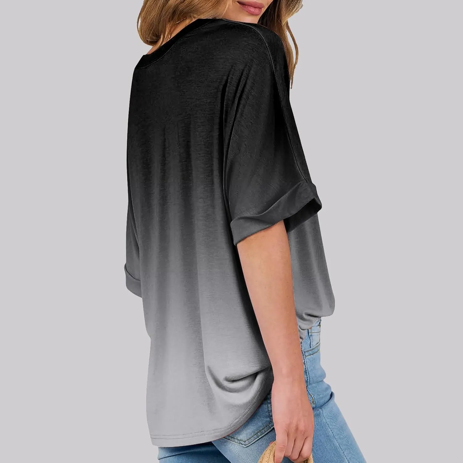 Short Sleeve Shirts for Women Womens Tops Trendy Casual Crewneck Loose Oversized Tees Plus Size Workout Clothes