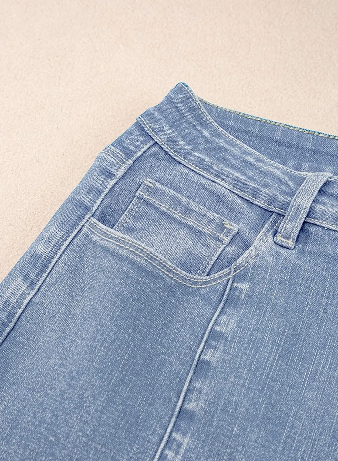 Sidefeel Women's Wide Leg Jeans High Waisted Stretchy Barrel Denim Pants
