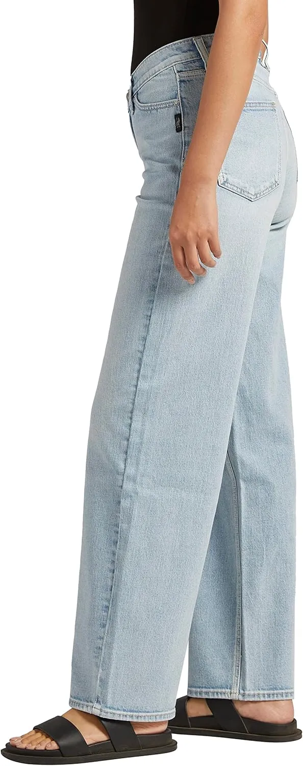 Silver Jeans Co. Women's V-Front High Rise Wide Leg Jeans