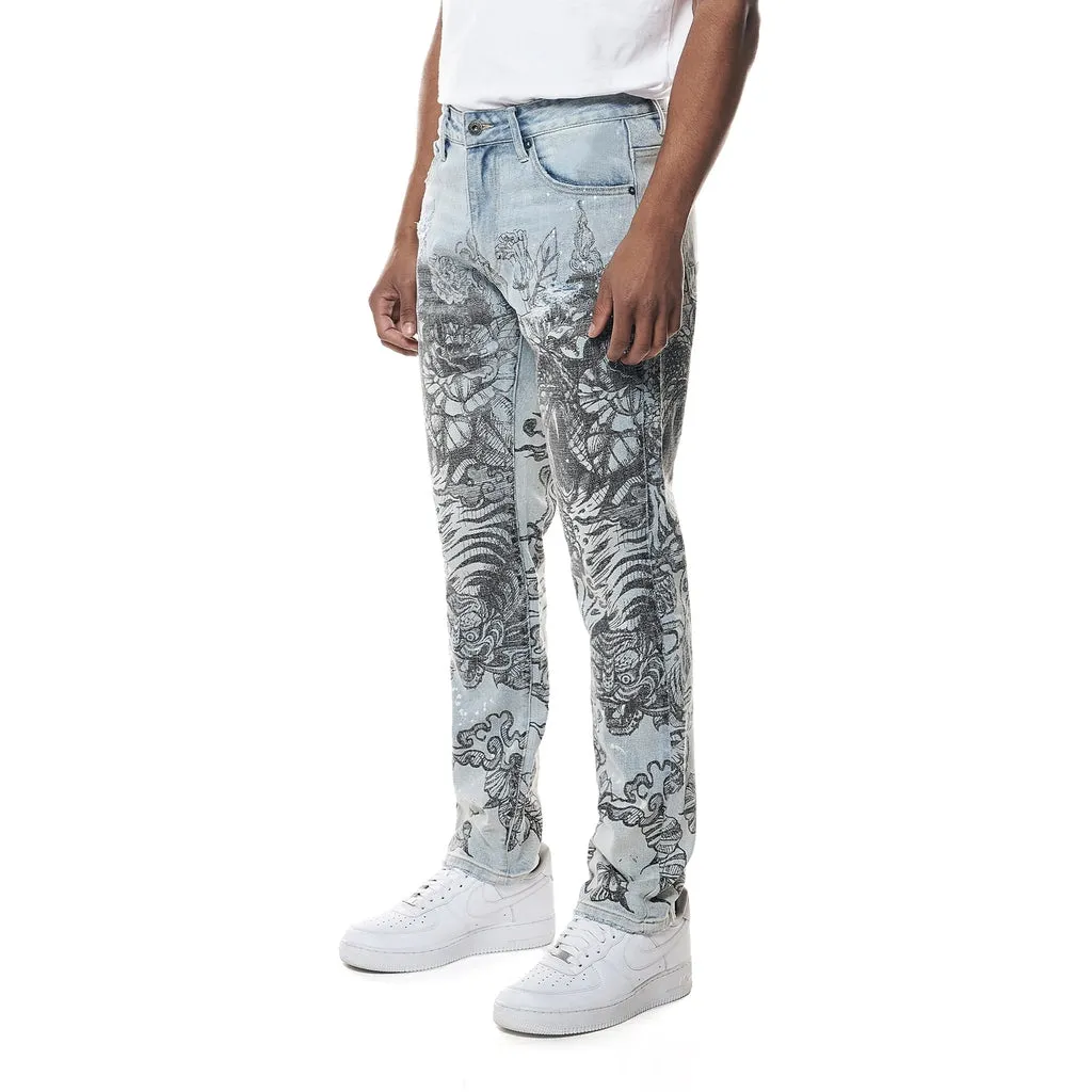 Slim Tattoo Jeans - Sherman Blue