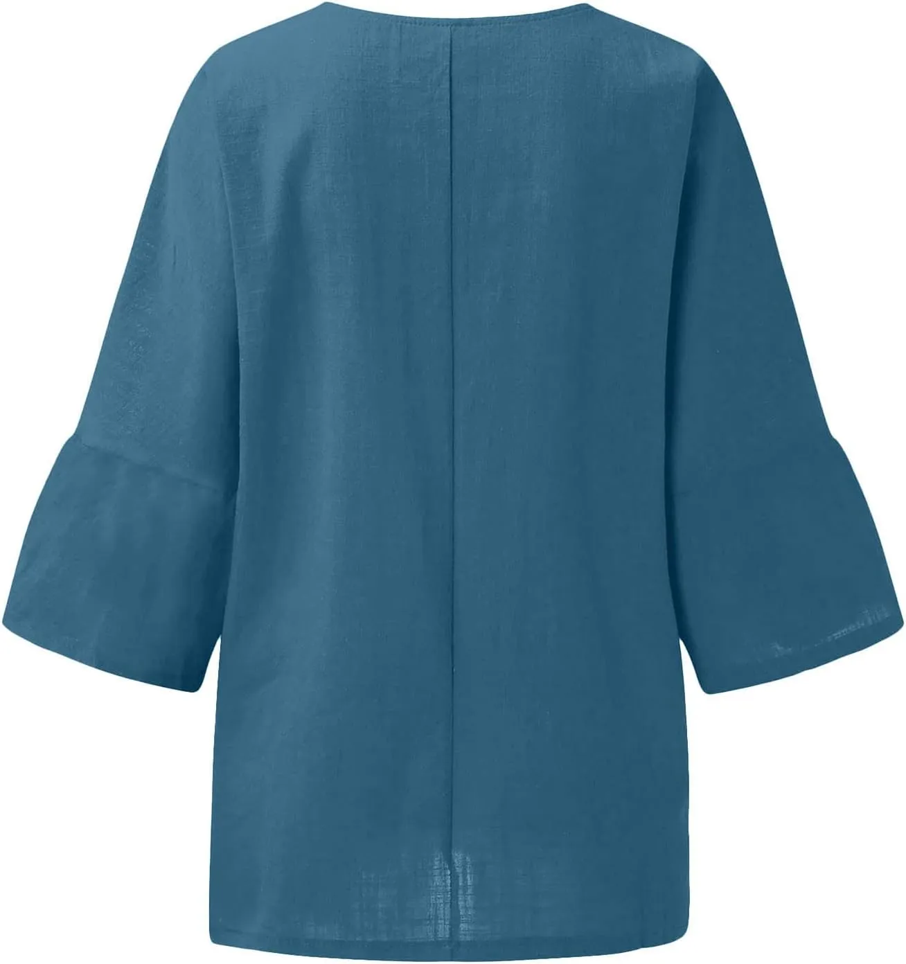 slqdgmryz Linen Shirts for Women 3/4 Sleeve Plus Size Tops Loose Crew Neck T Shirts Casual Three Quarter Length Tunic Tops