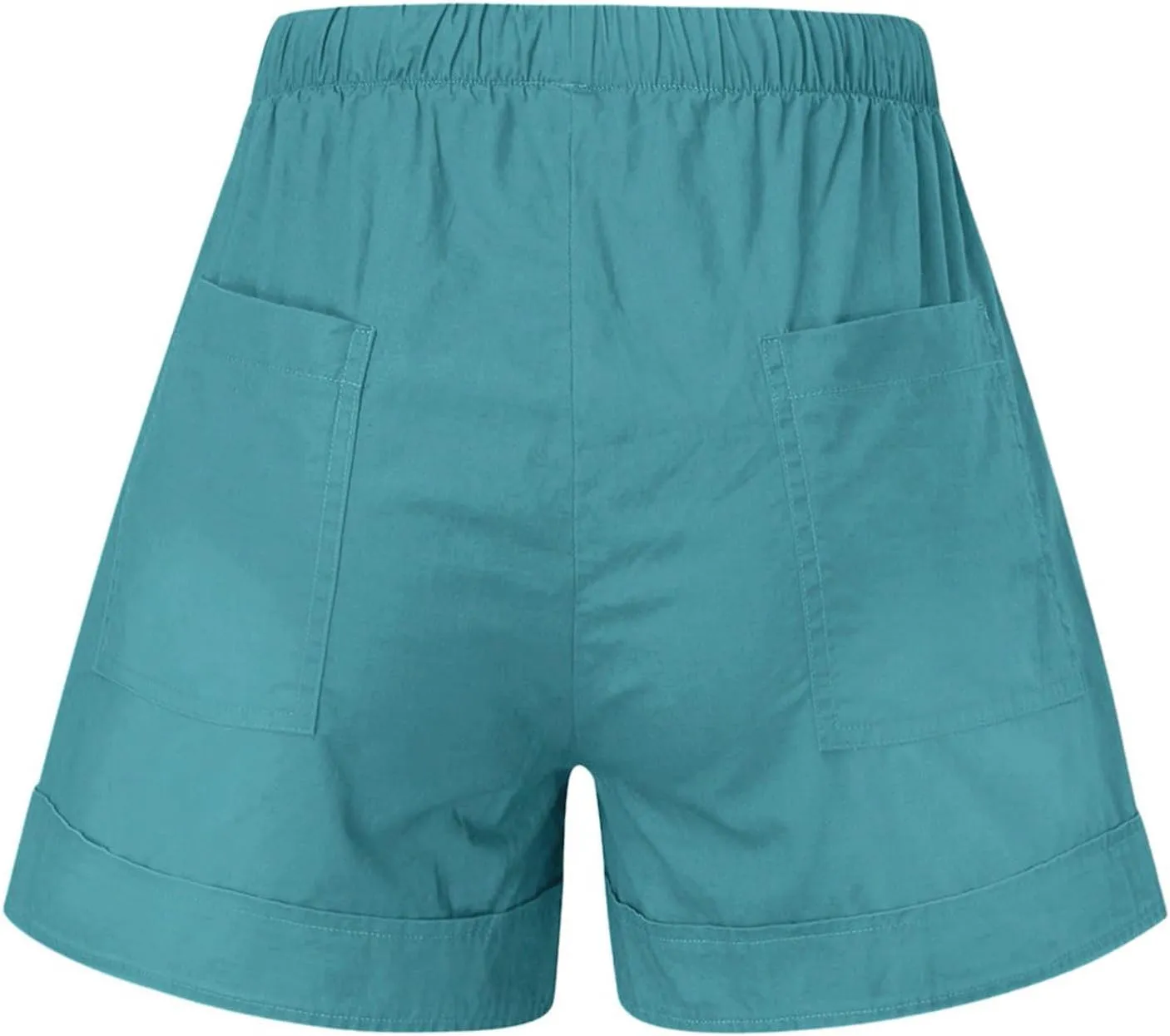 Splice Comfy Waist Pants Shorts Loose Elastic Pocketed Womens Casual High Waisted Jeans for Women