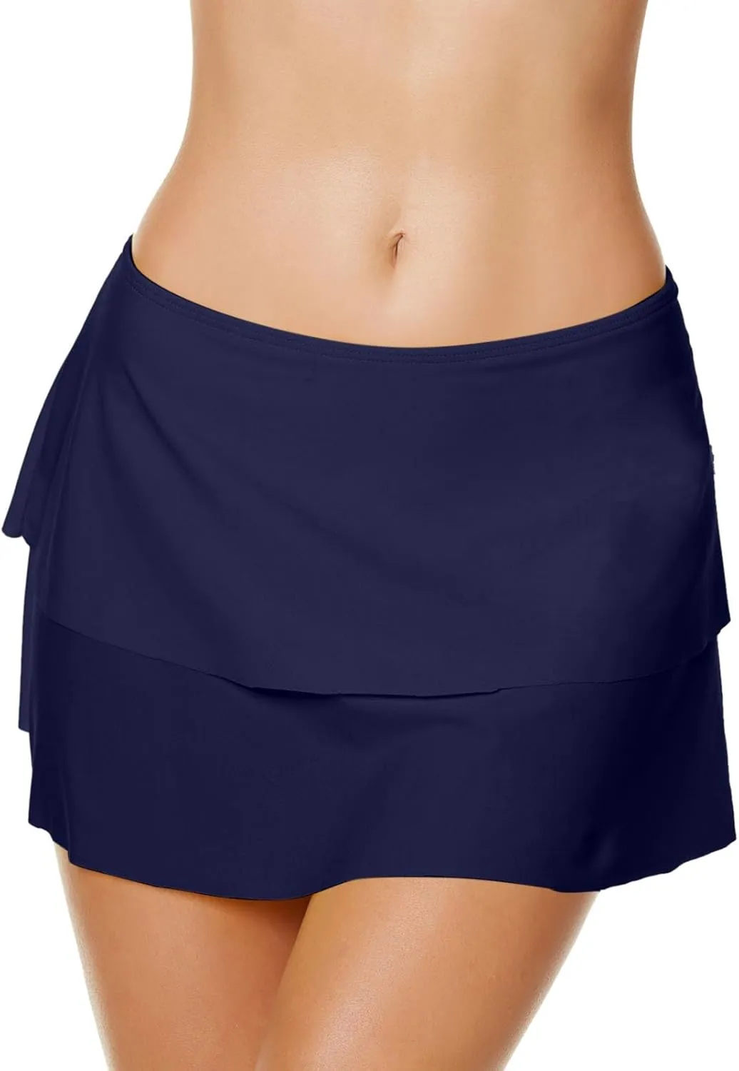 Spring Skirts for Women Vacation 2025 Trendy Double Ruffles Lightweight Low Rise Swimming Mini Skirts Clover Up Clothes