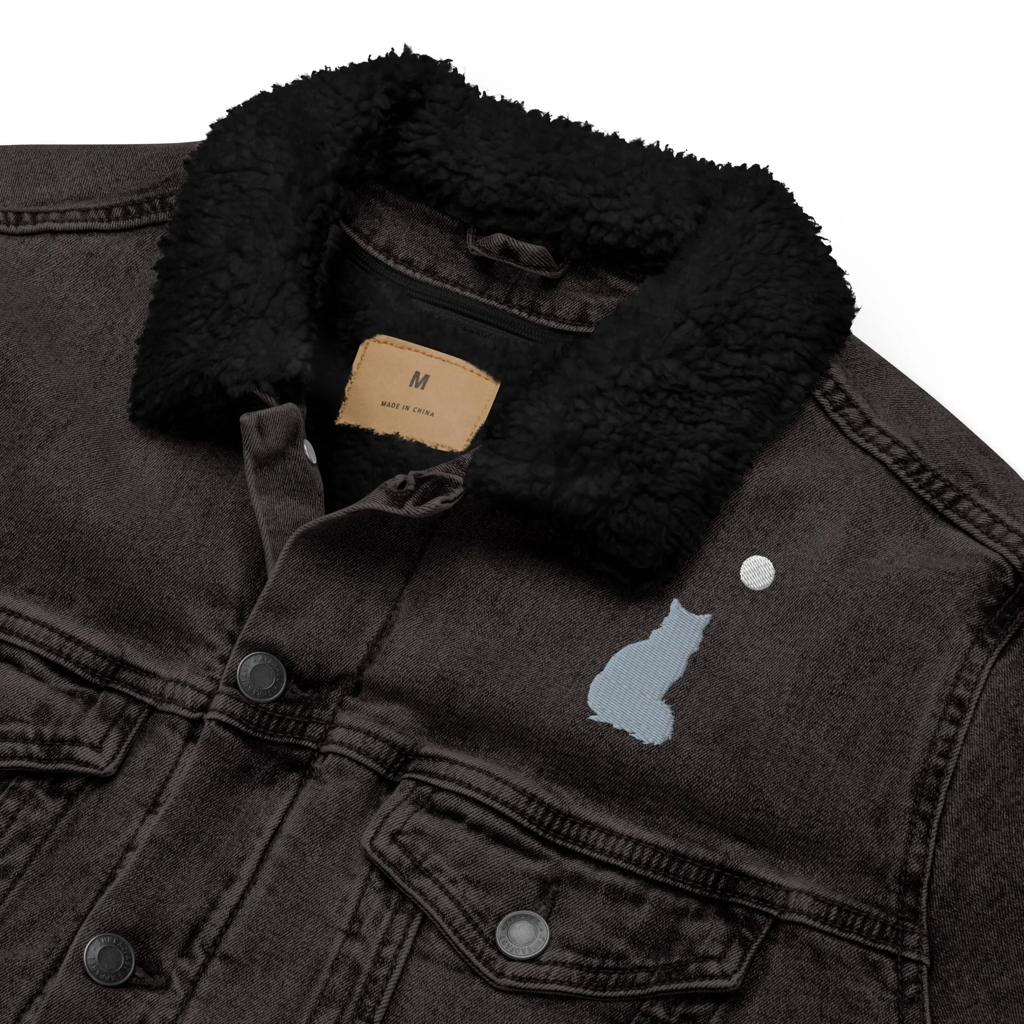 STAR GAZING Unisex Denim Sherpa Jacket