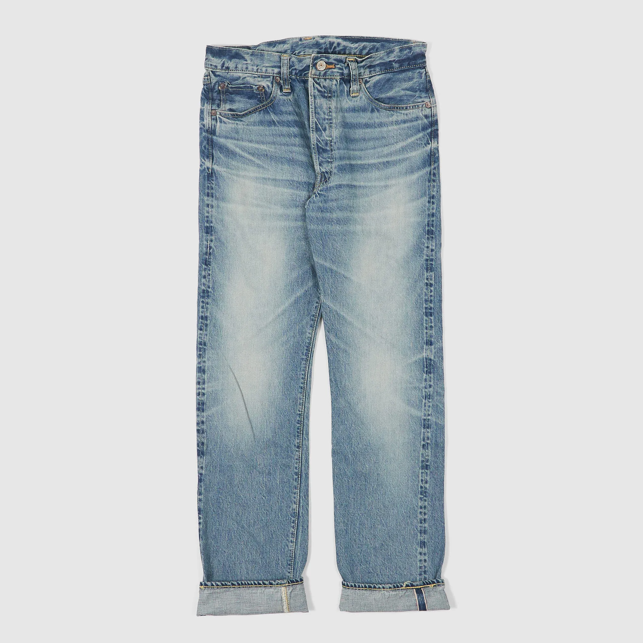 Sugar Cane Hard Washed Selvage Jeans Slim Tapered Ladies and Mens Cut
