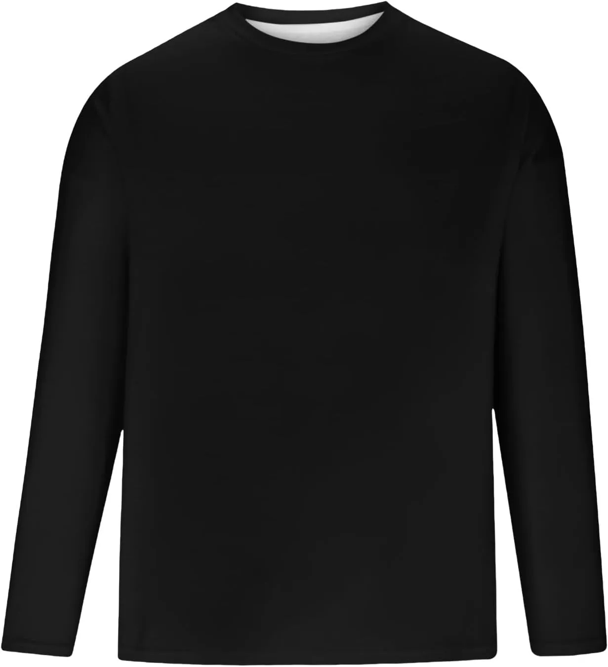 Summer Shirts for Men Long Sleeve Solid Color Crew Neck Comfortable Leisure Style Sport Pants Cute Trendy T-Shirts