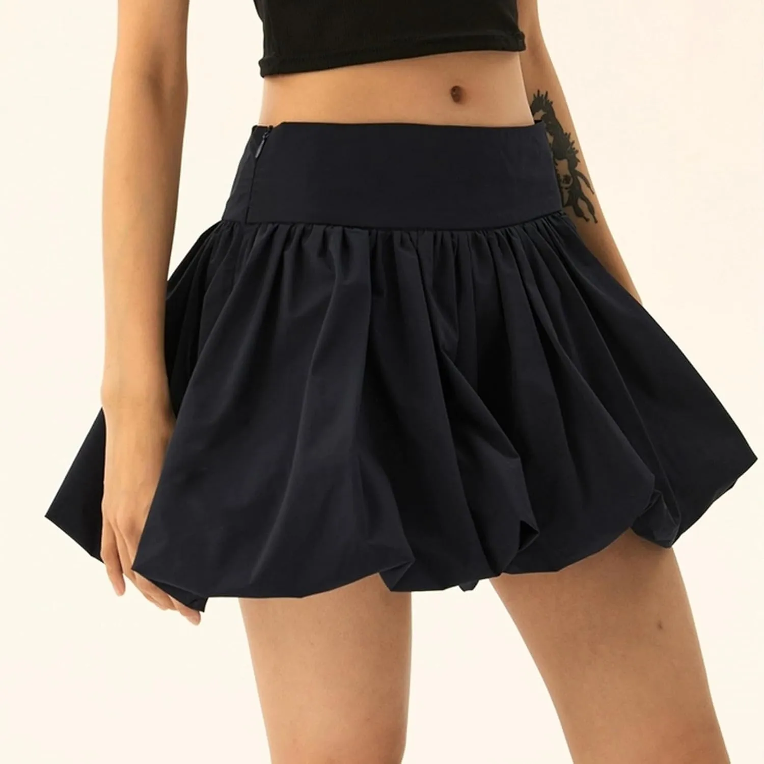 Summer Skirts for Women 2025 Vacation Loose Casual Low Rise A-Line Ruffles Trendy Pleated Puff Mini Skirts Streetwear