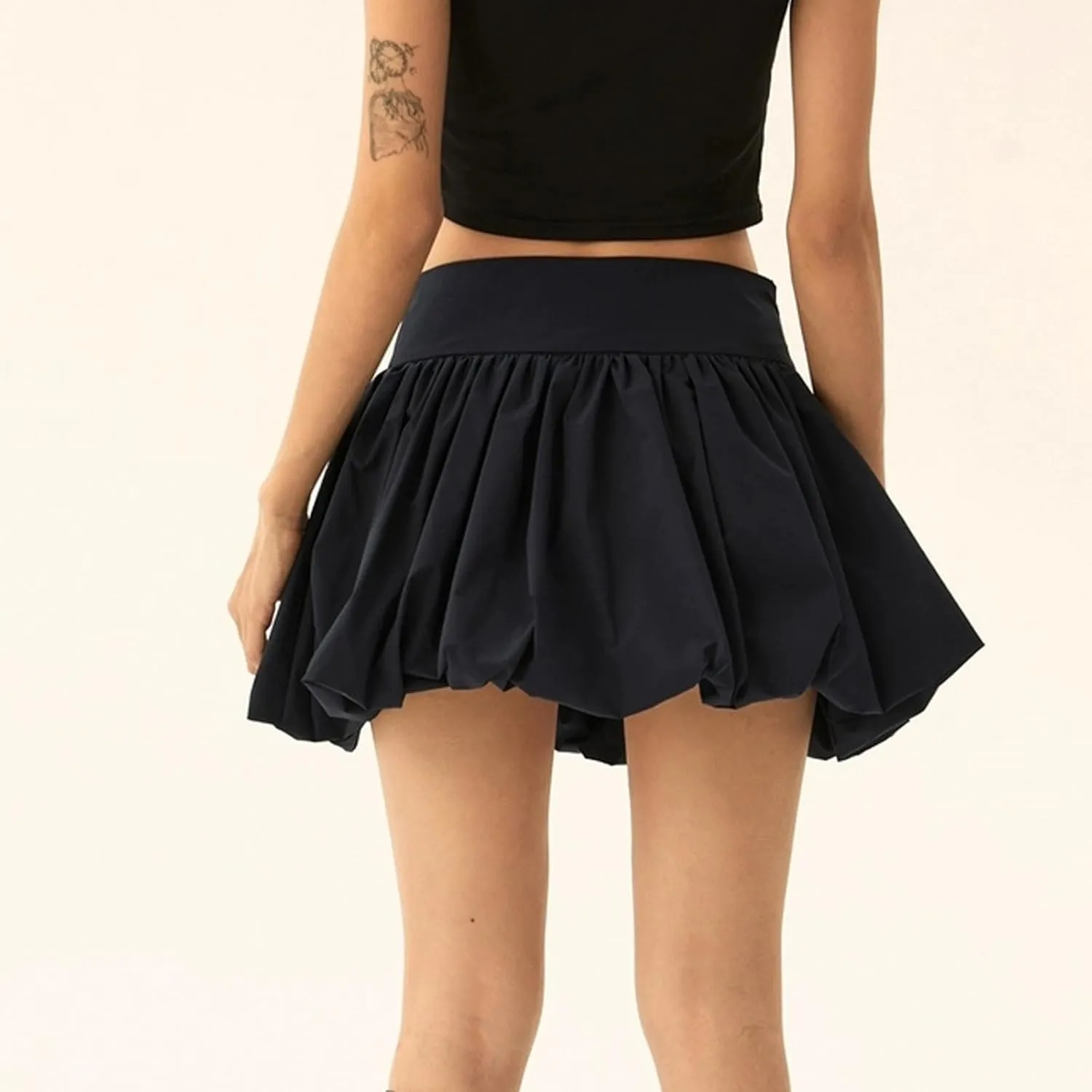 Summer Skirts for Women 2025 Vacation Loose Casual Low Rise A-Line Ruffles Trendy Pleated Puff Mini Skirts Streetwear