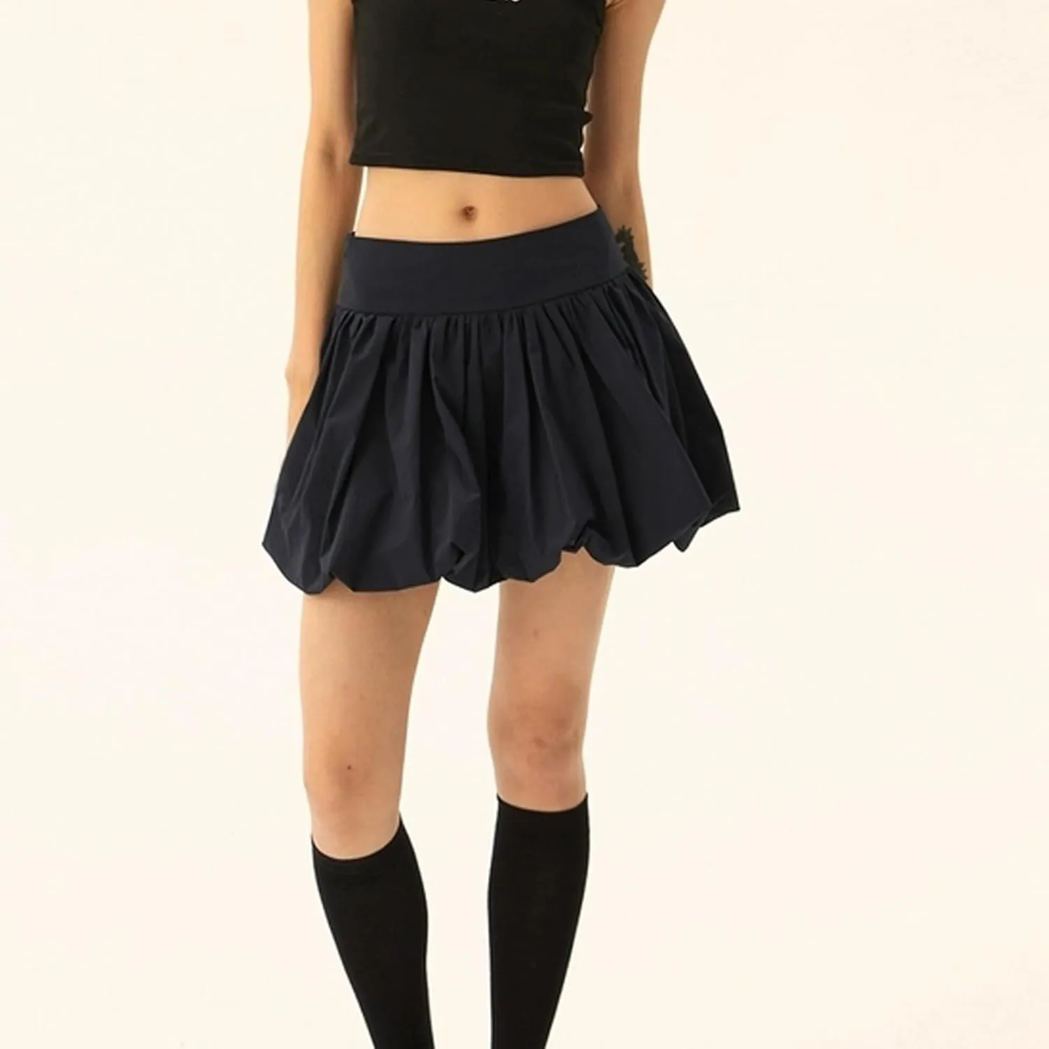 Summer Skirts for Women 2025 Vacation Loose Casual Low Rise A-Line Ruffles Trendy Pleated Puff Mini Skirts Streetwear
