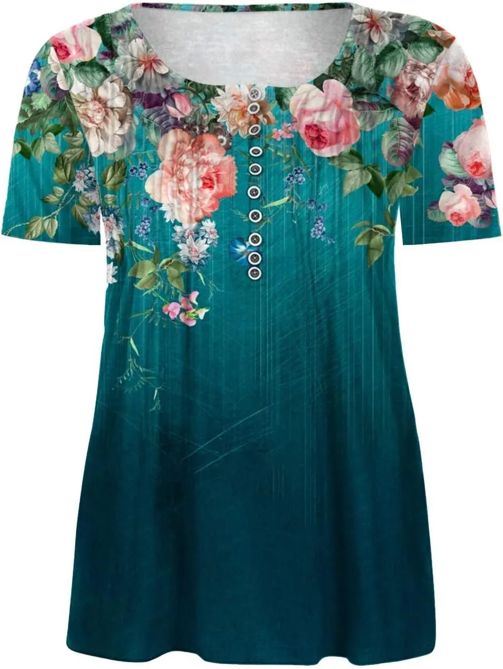 Summer Tops for Women 2025 Trendy Boho Floral Shirts Short Sleeve V Neck T-Shirt Graphic Tees Blouse