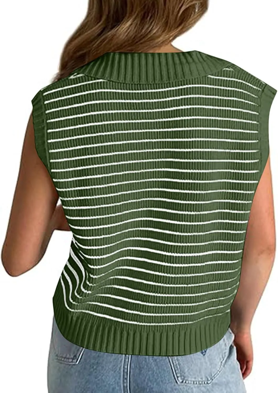 Summer Tops for Women Trendy 2025 Dressy Casual Sleeveless, Cap Sleeve Knitted Striped Shirt, Going Out Tops Cropped